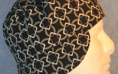 Release – Welding Cap in White Squares Interlocked Gray Circles on Black