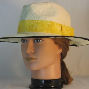 Fedora Hat Band in Yellow Dragonflies - front left
