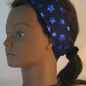 Headband in Blue Star on Blue in Narrow-front left