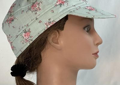 Military Patrol in Pink Roses with White Yellow Flowers Bouquet on Mint Green-right