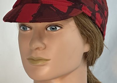 Military Patrol in Red Burgundy Brown with Black Outline Geometric Shirting-front right