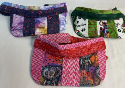 Visors with Patchwork has Green Cats, Purple with Pink Flowers and Dyes and Pink Elephants 0625