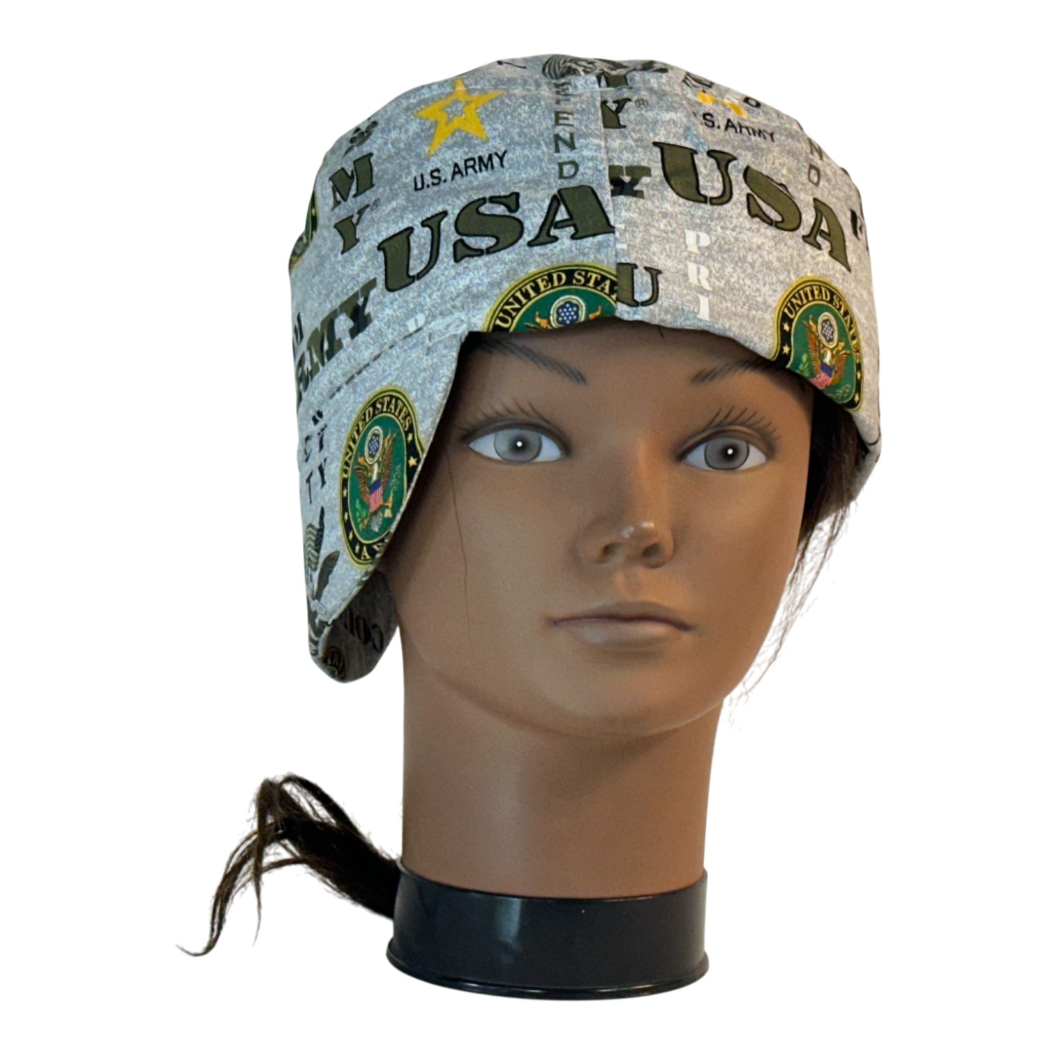 Welding Cap in US Army Freedom Courage Brave Yellow Star - front