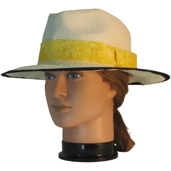 Fedora Hat Band in Yellow Dragonflies - front left