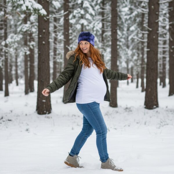 Beanie in Purple Lavender Motley Blizzard-model