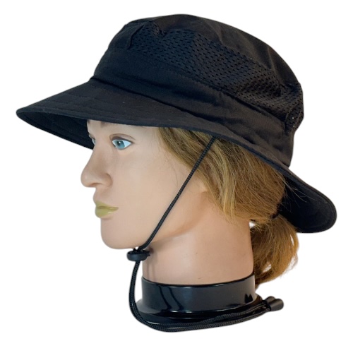 Boonie in Black with Mesh-left side