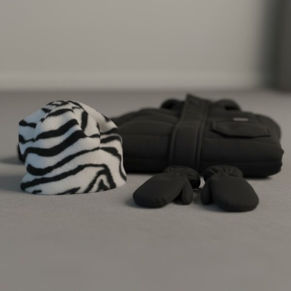 Beanie in Black White Zebra - photoroom