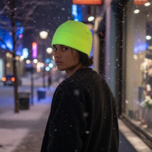 Beanie in Fluorescent Yellow