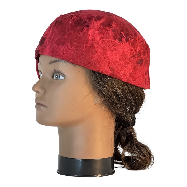 Welding Cap in Burgundy Leaves on Motley Burgundy - left