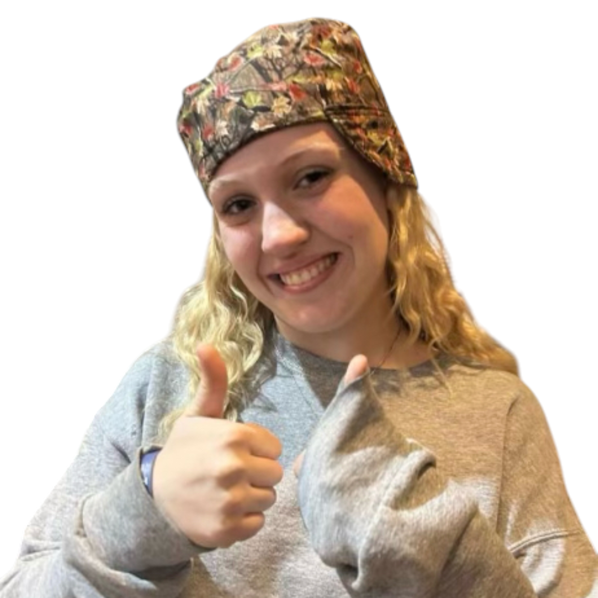 Welding cap customer gives thumbs up
