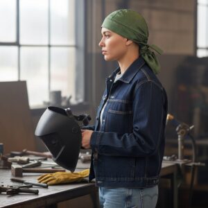 Hair Bag in Sage Green Nomex-model