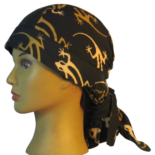 Hair Bag in Brown Lizard on Black - left