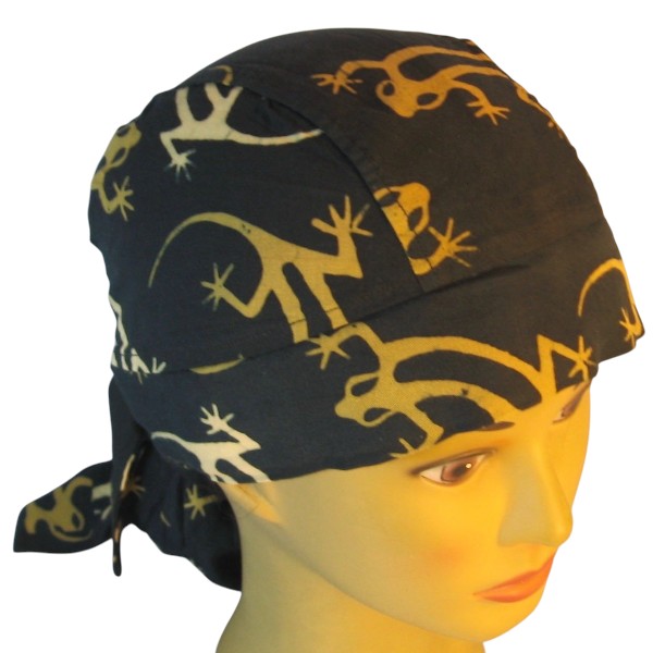 Hair Bag in Brown Lizard on Black - top
