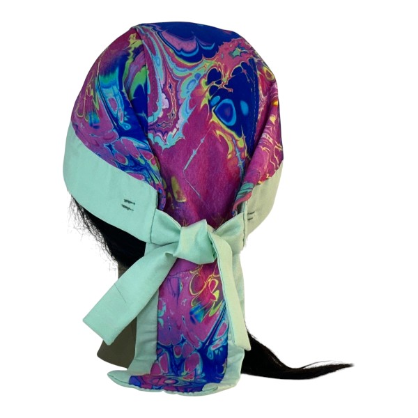 Do Rag in Glacier Rainbow Lava Pink Blue Yellow Band Green - back
