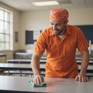 Skull Cap in Orange Interlocking Diamonds - model